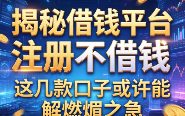 揭秘借钱平台注册不借钱，这几款口子或许能解燃眉之急