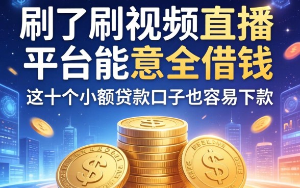 除了刷视频直播平台能借钱，这十个小额贷款口子也容易下款