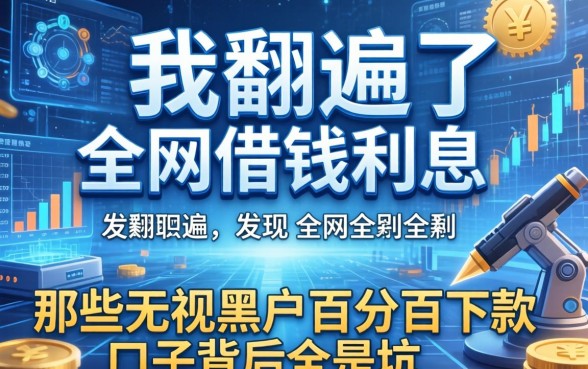 我翻遍了全网借钱利息，发现那些无视黑户百分百下款口子背后全是坑
