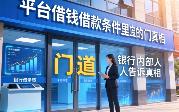 平台借钱借款条件里的门道，银行内部人告诉你真相
