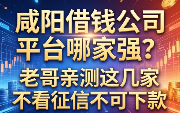 咸阳借钱公司平台哪家强？老哥亲测这几家不看征信也能下款