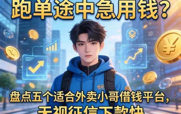 跑单途中急用钱？盘点五个适合外卖小哥借钱平台，无视征信下款快