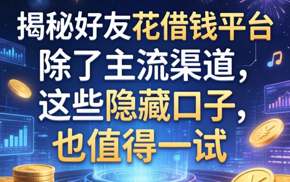 揭秘好友花借钱平台：除了主流渠道，这些隐藏口子也值得一试