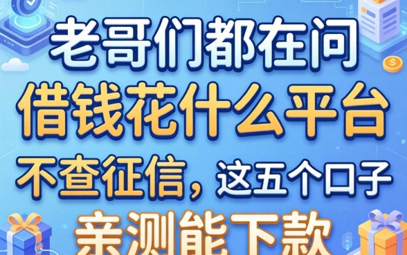 老哥们都在问借钱花什么平台不查征信，这五个口子亲测能下款