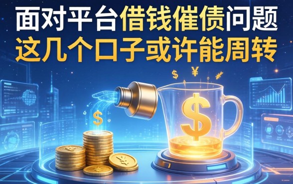面对平台借钱催债问题，这几个口子或许能周转