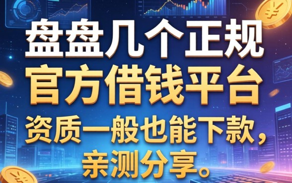 盘点几个正规官方借钱平台，资质一般也能下款，亲测分享