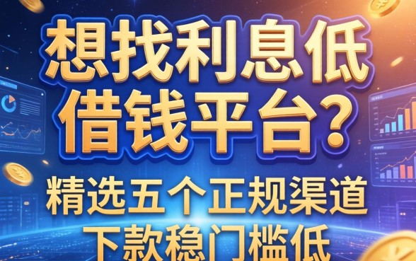 想找利息低的借钱平台？精选五个正规渠道，下款稳门槛低