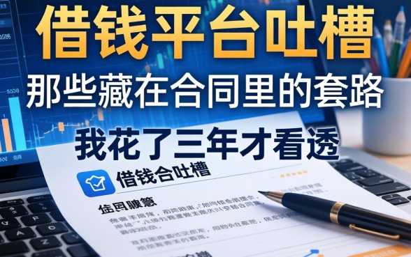 借钱平台吐槽：那些藏在合同里的套路，我花了三年才看透