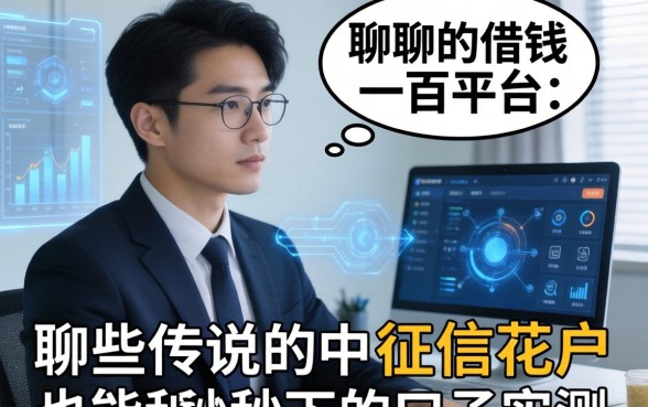 聊聊那些传说中的借钱一百平台：征信花户也能秒下的口子实测