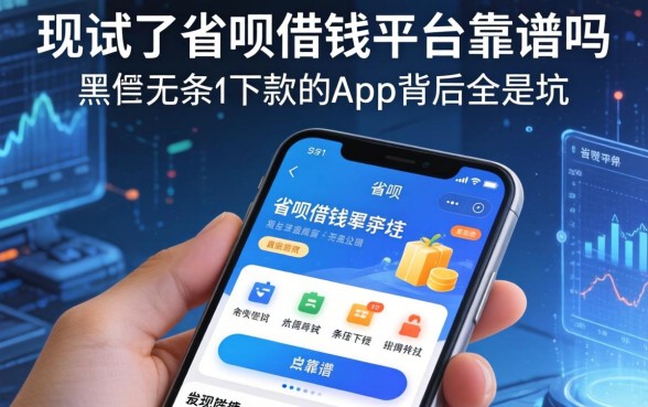 我试了省呗借钱平台靠谱吗，发现黑户无条件下款的app背后全是坑