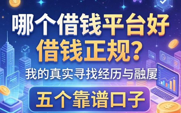 哪个借钱平台好借钱正规？分享我的真实寻找经历与五个靠谱口子
