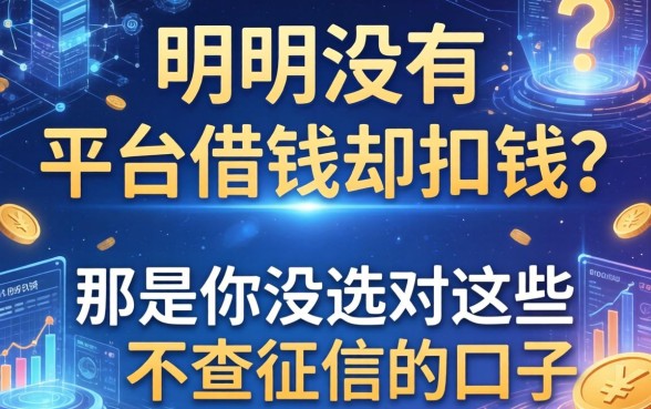 明明没有在平台借钱却扣钱？那是你没选对这些不查征信的口子