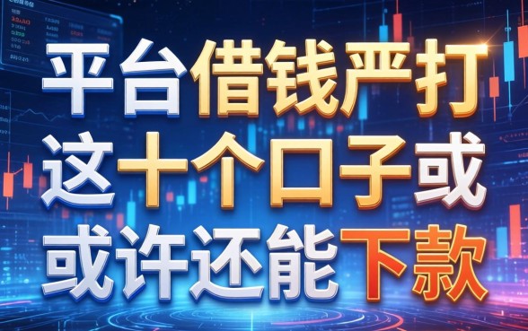 平台借钱严打，这十个口子或许还能下款