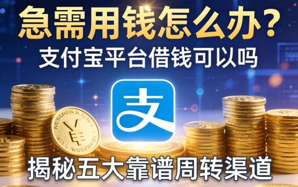 急需用钱怎么办？支付宝平台借钱可以吗？揭秘五大靠谱周转渠道