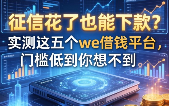 征信花了也能下款？实测这五个we借钱平台，门槛低到你想不到