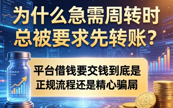 为什么急需周转时总被要求先转账？平台借钱要交钱到底是正规流程还是精心骗局？