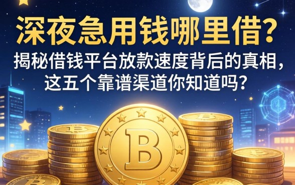 深夜急用钱哪里借？揭秘借钱平台放款速度背后的真相，这五个靠谱渠道你知道吗？