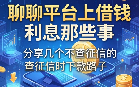 聊聊平台上借钱利息那些事，分享几个不查征信的下款路子