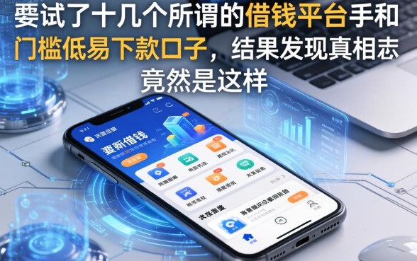 我试了十几个所谓的借钱平台手机和门槛低易下款口子，结果发现真相竟然是这样