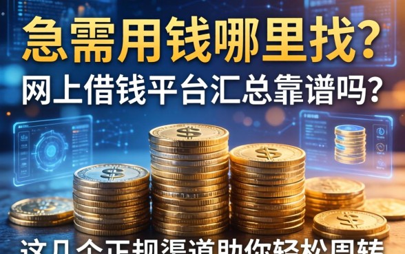 急需用钱哪里找？网上借钱平台汇总靠谱吗？这几个正规渠道助你轻松周转