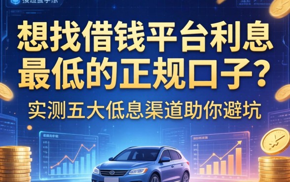 想找借钱平台利息最低的正规口子？实测五大低息渠道助你避坑