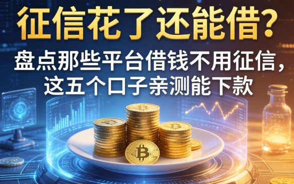 征信花了还能借？盘点那些平台借钱不用征信，这五个口子亲测能下款