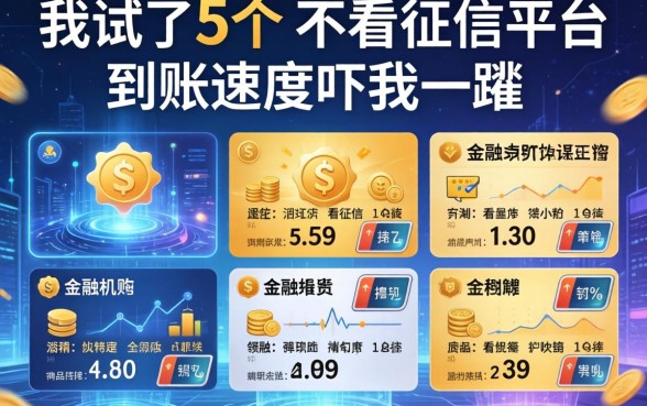 我试了5个不看征信的平台，到账速度吓我一跳