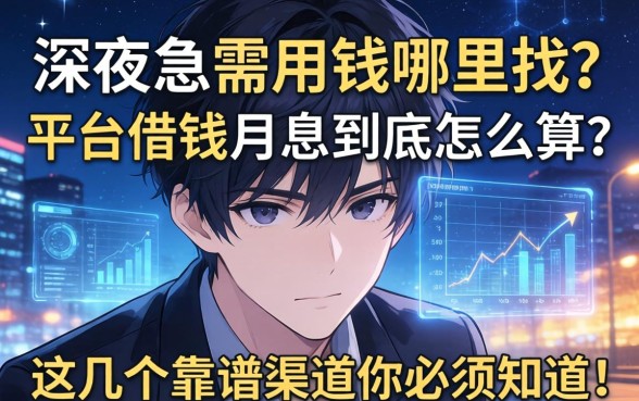 深夜急需用钱哪里找？平台借钱月息到底怎么算？这几个靠谱渠道你必须知道！
