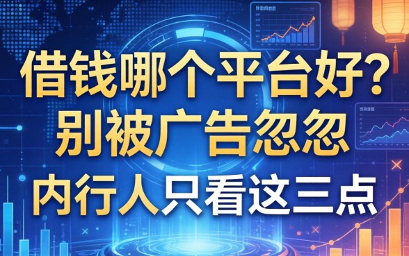 借钱哪个平台好？别被广告忽悠，内行人只看这三点