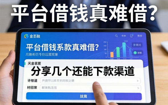 平台借钱真难借？分享几个还能下款的渠道