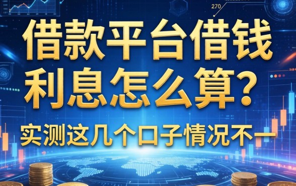 借款平台借钱利息怎么算？实测这几个口子情况不一