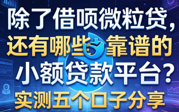 除了借呗微粒贷，还有哪些靠谱的小额贷款平台？实测五个口子分享