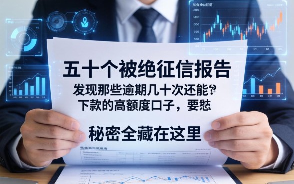 我翻了五十个被拒的征信报告，发现那些逾期几十次还能下款的高额度口子，秘密全藏在这里