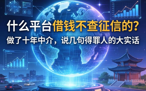 什么平台借钱不查征信的？做了十年中介，说几句得罪人的大实话