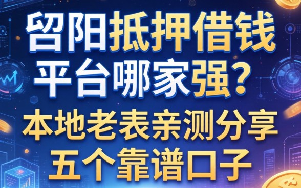 邵阳抵押借钱平台哪家强？本地老表亲测分享五个靠谱口子