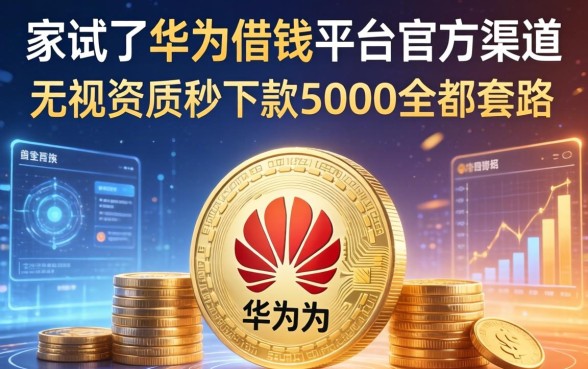 我试了华为借钱平台官方渠道，发现无视资质秒下款5000全是套路