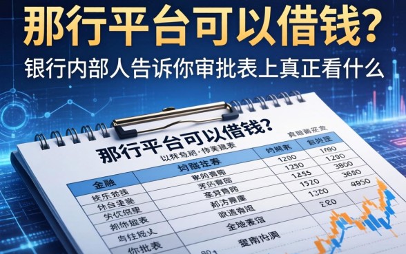 那行平台可以借钱？银行内部人告诉你审批表上真正看什么