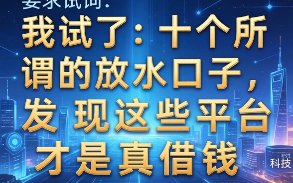 我试了十个所谓的放水口子，发现这些平台才是真借钱