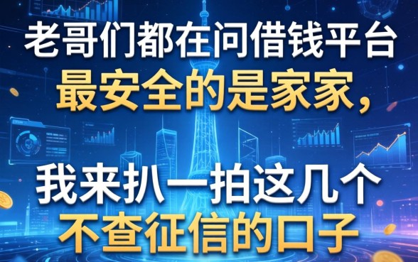 老哥们都在问借钱平台最安全的是哪家，我来扒一扒这几个不查征信的口子