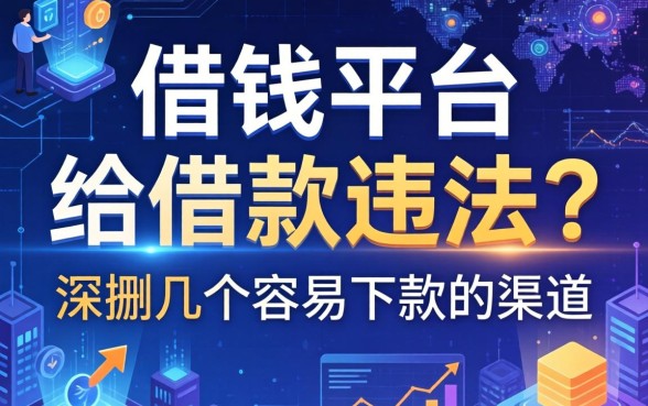 借钱平台不给借钱违法吗？深扒几个容易下款的渠道