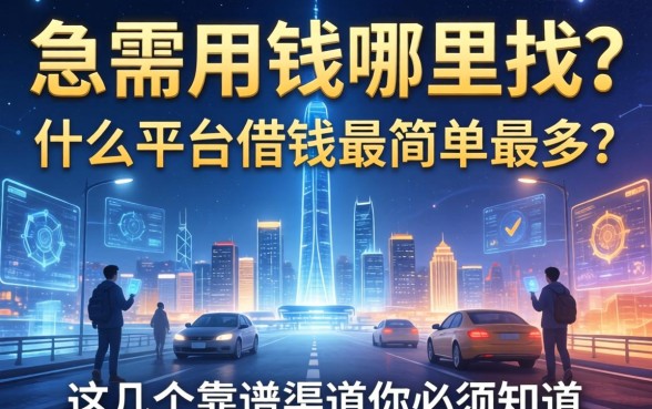 急需用钱哪里找？什么平台借钱最简单最多？这几个靠谱渠道你必须知道