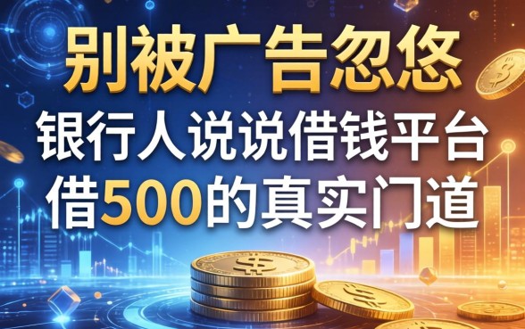 别被广告忽悠，银行人说说借钱平台借500的真实门道