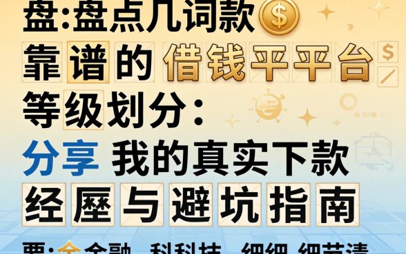 盘点几款靠谱的借钱平台等级划分，分享我的真实下款经历与避坑指南