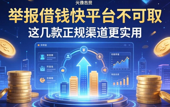举报借钱快平台不可取，这几款正规渠道更实用
