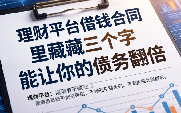 理财平台借钱合同里藏着三个字，能让你的债务翻倍