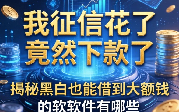 我征信花了竟然下款了，揭秘黑户也能借到大额钱的软件有哪些