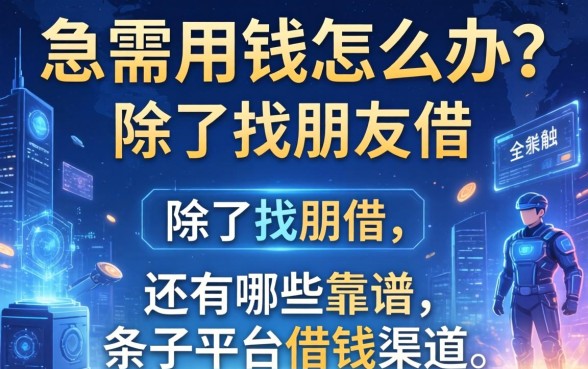 急需用钱怎么办？除了找朋友借，还有哪些靠谱的条子平台借钱渠道？