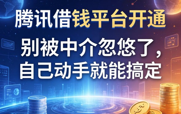 腾讯借钱平台开通：别被中介忽悠了，自己动手就能搞定