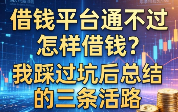 借钱平台通不过怎样借钱？我踩过坑后总结的三条活路