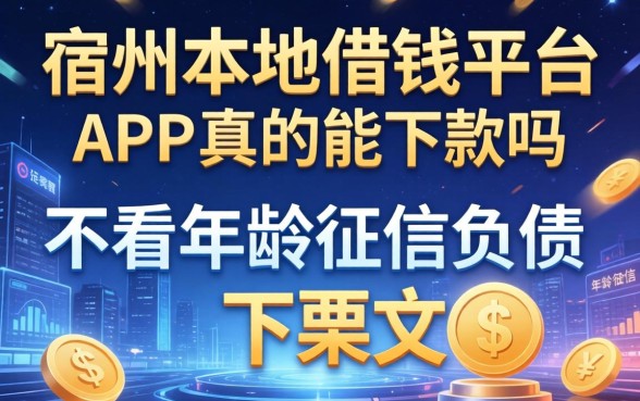 宿州本地借钱平台和不看年龄征信负债的app，真的能下款吗